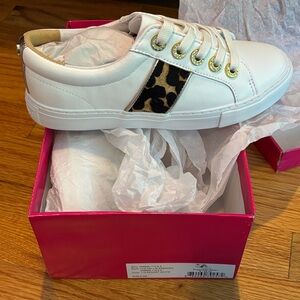 Lilly Pulitzer White and Leopard Sneakers